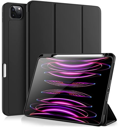 TXWLLIU Hülle für iPad Pro 11 Zoll M5/M4 (6/5. Generation) 2025/2024 mit Stifthalter, Dreifach Faltbarer Halterung, Stoßfeste Schutzhülle, Automatisches Schlafen/Aufwachen, Schwarz