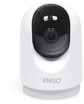 ENGO ECAM Indoor Security Camera WiFi 360 Pan Tilt Baby and Pet Monitor | 360 degree pan and tilt with motion tracking. Night vision, two-way audio, works with Alexa, microSD storage