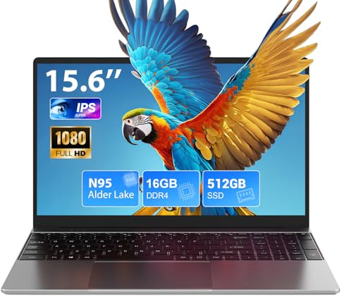 SADSYMB Ordenador Portatil 15.6 Pulgadas, Win11 PC Portátil 16GB RAM 512GB SSD N95 CPU(hasta 3,4 GHz), Laptop IPS HD de 1920 x 1080 FHD, traer WiFi 5, HDMI, 2*USB 3.0, Type- C, TF Card Slot