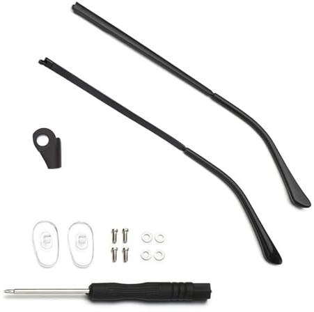 Metal Eyeglass Replacement Temple Arms, Glasses Arm Replacement Legs, Eyewear Repair with Screws Universal Eyeglasses Temple Replacement (Black)