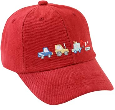 Kinder Basecap Jungen Traktor Bagger Feuerwehrauto Stickerei Caps Sommer Weiche Baumwolle Baseballkappe Kleinkinder Outdoor Schirmmütze Einstellbare 2-6 Jahre 52-54CM Anti-UV