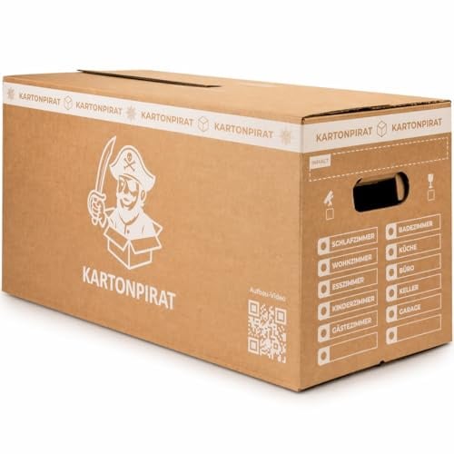 Umzugskartons 60x30x33 cm 2-wellig bis 40 kg verstärkte Griffe (25 Stück)