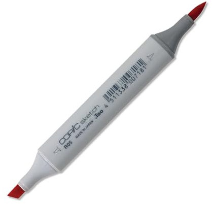 COPIC Sketch Marker Typ R - 05, Salmon Red, professioneller Pinselmarker, mit einer Super-Brush-Spitze und einer Medium-Broad-Spitze
