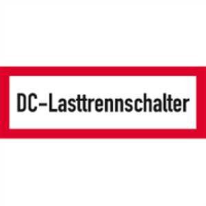Aufkleber DC-Lasttrennschalter Folie 5,2 x 14,8cm