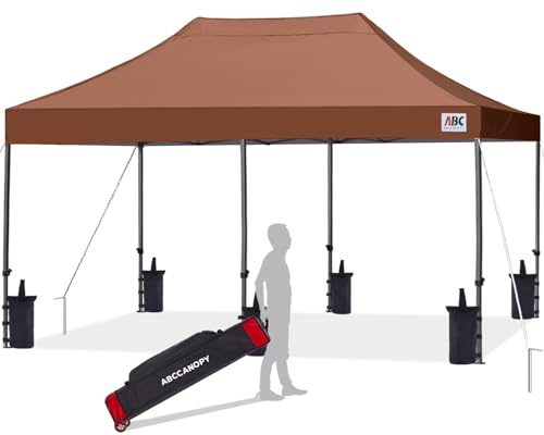 ABCCANOPY Pavillon 3x6 Wasserdicht Faltpavillon Pop-up,UV+,Braun