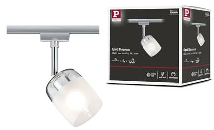 Paulmann URail Spot Blossom G9 Chrom matt/Klar/Satin | Dimmbar, schwenkbar, für Decken- und Wandmontage, flexibles Design