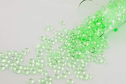 Creativery ca.100g Beutel Tautropfen ca. Ø 7 mm Raindrops Kristalltau Deko Streudeko Granulat Dekogranulat transparent (hell Mint/pastelgrün 513)