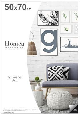 Homéa, Sous-Verre pour Photo ou Affiche 50 x H70 cm en Crilex Transparent