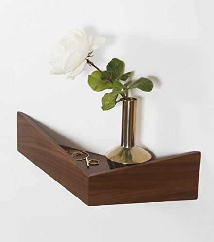 Woodendot Pelican Étagère en bois et porte-manteau mural avec crochets cachés--- Mediano marron