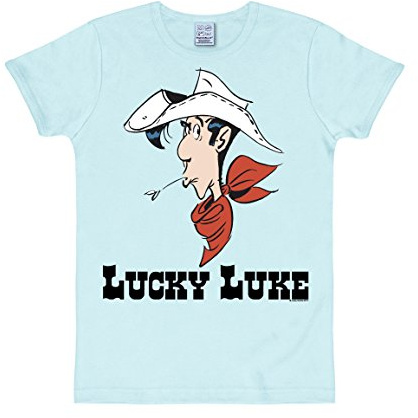 Logoshirt® Lucky Luke Portrait T-Shirt Damen & Herren | Offiziell lizenzierter Lucky-Luke-Fanartikel, lustiges Comic T-Shirt mit Western-Motiv, 100% Baumwolle, hochwertiger Print