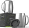 CHILLOUT LIFE Isolierte Kaffeebecher aus Edelstahl, 2er-Set (400 ml) – doppelwandige Kaffeetassen mit auslaufsicherem Deckel und starkem Griff, bruchsichere Becher für kalte Getränke und heiße