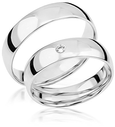 2x Palladium Eheringe Partnerringe Trauringe Verlobungsringe inkl. Gravur und Steine PDJC17-950