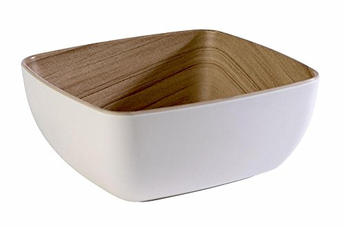 APS 84583 GN 1/6 Schale FRIDA, 17,6 x 16,2 cm, Höhe 7,5 cm, Melamin, weiß/Holzoptik