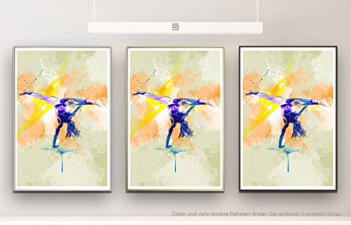 Capoeira 90x60cm auf Masterclass Metallic Pearl High Gloss Photo Paper inklusive Aluminium Wechselrahmen Champagner Gold mit Glas und Rückwand fertig gerahmt