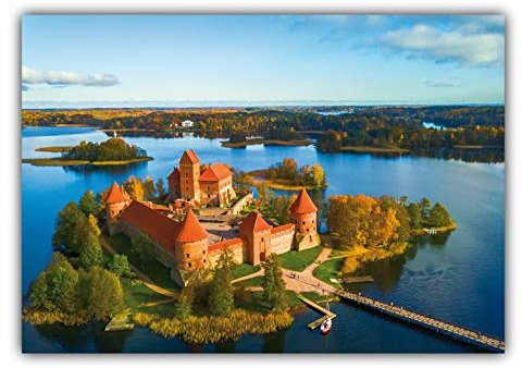 LYSCO XXL Poster 100 x 70cm (F251) Wasserburg Trakai Castle am Galve-See (Lieferung gerollt!)