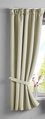 Gardinenbox Vorhang Blickdicht »Newyork« verdeckte Schlaufen Beige HxB 160x140 cm 1er-Pack Thermo-Gardine Verdunkelungsvorhang Blackout schalldämmend ÖKOTEX Kräuselband Raffhalter, 202020610