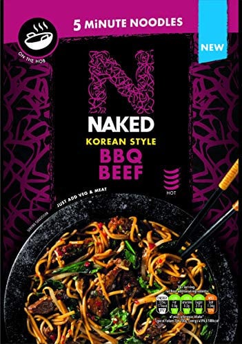 Naked Five Minute On The Hob Korean Style BBQ Beef Noodles, 100g (Pack of 8)