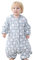 Chilsuessy Baby Winter Schlafsack mit Füßen, 100% Bio Baumwolle mit Naturfasern, 2.5 Tog Ganzjahres Kinder Schlafsack mit Beinen,abnehmbar Ärmel, Blau Pflanze, XXL/Baby Höhe 110-120cm