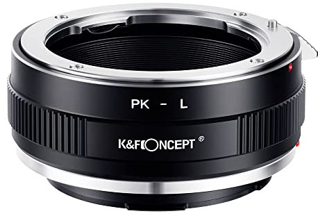 K&F Concept -Adaptador de Enfoque Manual, Compatible con Lentes Objetivos Pentax K Mount y Cuerpos de Cámara Leica L Mount, Anillo Adaptador Manual Lens