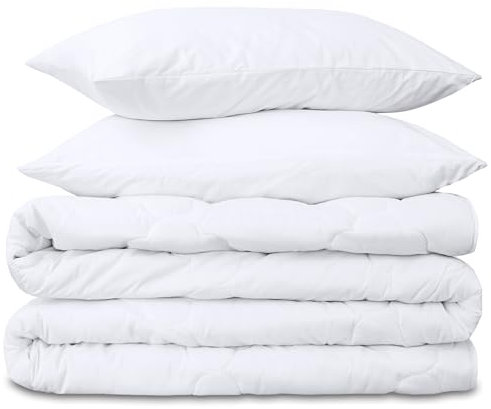 Ganzjahresdecke Bettdecke Set: 1 Stück 220x200 + 2 Stück 80x80 cm - Bettdecken Duvet Bett Decke Steppdecke Schlafdecke Steppbettdecke Quilt mit Füllung aus Microfaser weiß Oeko-Tex-Zertifikat