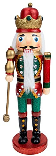 CLISPEED Soldat Nussknacker Dekoration Weihnachten Holz Nussknacker 13,7 Zoll Europäischer Stil Desktop Nussknacker Figur Ornament Weihnachtspuppe Nussknacker Puppe Anhänger für Party Store Home