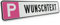 Betriebsausstattung24 Individuelles Parkplatzschild mit Wunschprägung/Wunschtext mit P-Symbol pink - BxH 52,0 x 11,0 cm - Autoschild Aluminium geprägt - mit/ohne Löcher