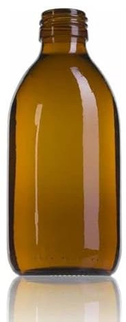 Dioxnatur Bouteille en verre ambre 250 ml. Bouchon à vis hermétique. Bouteille en verre rechargeable. Stockage de substances liquides.