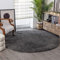 Surya Home Shaggy Berber Teppich - Flauschiger Teppich für Wohnzimmer, Esszimmer, Schlafzimmer, Langflor Hochflor Teppich flauschig - Teppich groß 120 cm Rund, Wohnzimmerteppich in Dunkelgrau