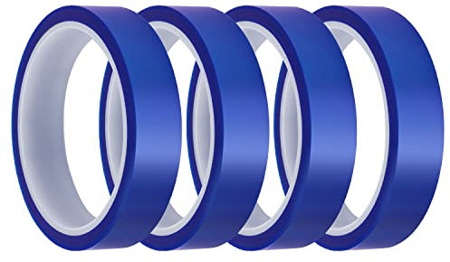 LUTER 4 Uds Cintas de Transferencia de Calor, Cinta de Alta Temperatura de 20 mm x 33 m para Prensa de Calor Cinta Termica Adhesiva Cinta Térmica para Prensa de Sublimación (Azul)