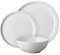 Denby - Elements Stone White Dinner Set For 4 - 12 Piece Ceramic Tableware Set - Dishwasher Microwave Safe Crockery Set - 4 x Dinner Plates, 4 x Medium Plates, 4 x Cereal Bowls