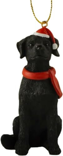 Schwarzer Labrador Weihnachtsbaumschmuck – schwarze Labordekoration, Hunde-Weihnachtsschmuck, Weihnachtsstrumpffüller, Weihnachtsbaumschmuck