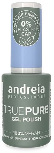 Andreia Professional Hema Free Gel Polish - TRUE PURE 21 Free and 100% Vegan for Sensitive Nails - Semi-Permanent UV LED Soak Off Gel Nail Varnish - Colour T16 Baby Blue 10.5ml