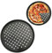 Tissting Pizzablech Gelocht 32cm Runde Perforierte Pizzaform Schwarz Karbonstahl Antihaftbeschichtet Leicht Entformbare Pizza Backblech Kuchenblech für Pizza Pie Flammkuchen
