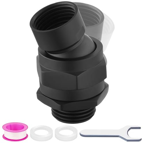 Enoughmen Solid Brass Adjustable Shower Arm Connector, Universal Shower Fitting, Matte Black