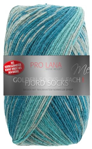 Frida's Wollhaus Pro Lana 100 g Golden Socks 4-fach Fjord Socks Sockenwolle Garn 16 Farben (196 | Petrol Color)