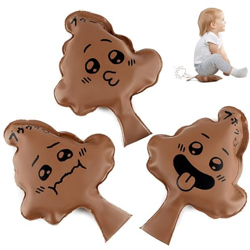Generisch 3pcs selbst aufblasen satte Kissen 5,5 x 4,3 Zoll Furz Rauschhersteller Gummi lustige Streiche für Kinder tragbare Wiederverwendbare Furzkissen für knifflige Spielzeuge