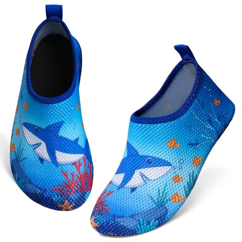 Escarpines Niño Niña Zapatillas de Agua Playa, Secado Rápido Calcetines Piscina Niño Agua Zapatos Escarpines para Bebe, Calzado Descalzo de Surf Buceo Natación 22-33EU