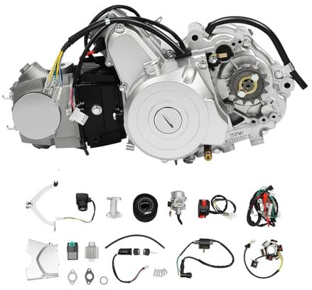 4-Takt Engine Motor, 125cc 4 Takt Elektrischer Start 3+1 Rückwärts, Halbautomatischer, Einzylinder-Viertaktmotor mit Luftfilter für ATV Go-Kart Dirt Bike