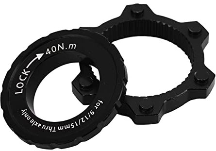 Adattatore per Blocco Centrale Freno a Disco per Bici, Adattatore per Blocco Centrale in Lega di Alluminio a 6 Fori () (Black)