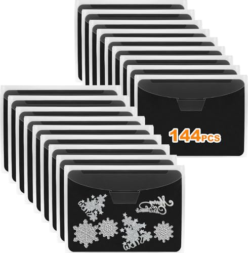 UNIMEIX 144 Stück magnetische Blätter zur Aufbewahrung von Stempeln und Stanzschablonen, gestanzte Aufbewahrung für Kartenherstellung (72 Blatt + 72 Beutel, 0,8 mm Dicke)