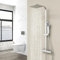 AICA Système de douche thermostatique avec pomme de douche en acier inoxydable 20X20CM, colonne de douche carrée,meuble salle de bain,réglable en hauteur 800-1200mm