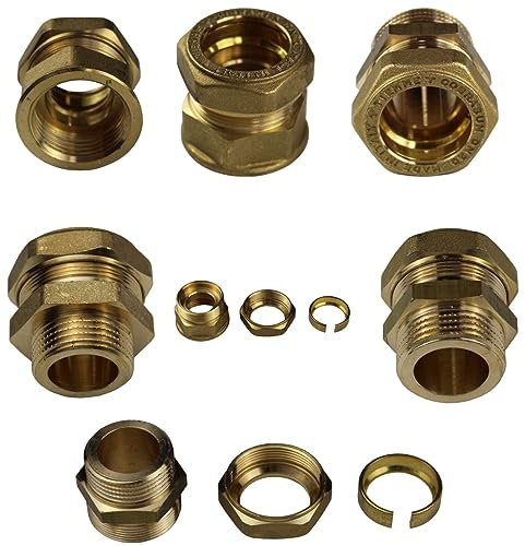 ENVIRON- Metalisch dichtende Verschraubung für Edelstahl Solar Wellrohr DN16, 20, 25 für Edelstahl Anschluss Set Solarrohr Solarleitung Fitting Montage (DN20 x 1 AG)