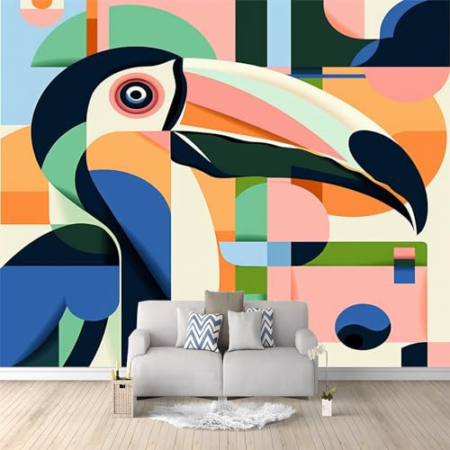Tropical Bird Photo Wallpaper 400 x 280 cm Removable Wall Mural for Nursery Bedroom Living Room Jungle Theme Home Decor Art Decoration
