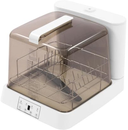 Tragbarer Geschirrspüler Automatisches Geschirrspülen mit Tank Mini-Geschirrspüler für Wohnungen Wohnheime und Wohnmobile Weiß Braun