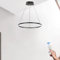 LAMPLAY Runde Moderne LED-Pendelleuchte, 1 Schwarzer Ring-Kronleuchter, Dimmbar Mit Fernbedienung 3000K-6000K Deckenleuchte, Höhenverstellbar, Foyer, Wohnzimmer, Schlafzimmer, Esszimmer(Ø40cm)