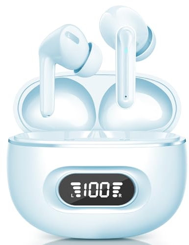 Cuffie Bluetooth, Auricolari Bluetooth 5.3 Wireless, 72 Ore Cuffiette Hi-Fi Senza Fili, Cuffiette IPX8 Impermeabili for iOS Samsung Huawei Xiaomi Android