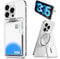 Sinjimoru für Clear MagSafe Wallet mit einstellbarem Ständer, 6,5 mm schlankes transparentes magnetisches Wallet, 3000G Magnetstärke für iPhone 16/15/14/13/12. M-Slim Slot Stand