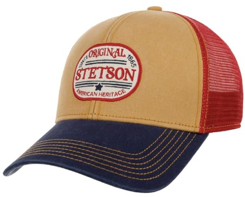 Stetson Since 1865 Oval Logo Trucker Cap Snapback Mesh Baseball 100% Cotton Men Summer Winter
