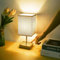 Touch Control Table Lamp, 3-Way Dimmable Bedside Lamps Nightstand Lamps with Flaxen Fabric Shade for Bedroom Living Room,LED Bulb Included (Grey-1Pcs)