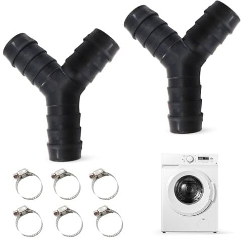 2 Pcs Conexión para Desague Lavadora y Lavavajillas Conector para Manguera, Doble Desague Lavadora Tubo Desague de Lavavajillas para Lavavajillas y Lavadoras (20 mm)
